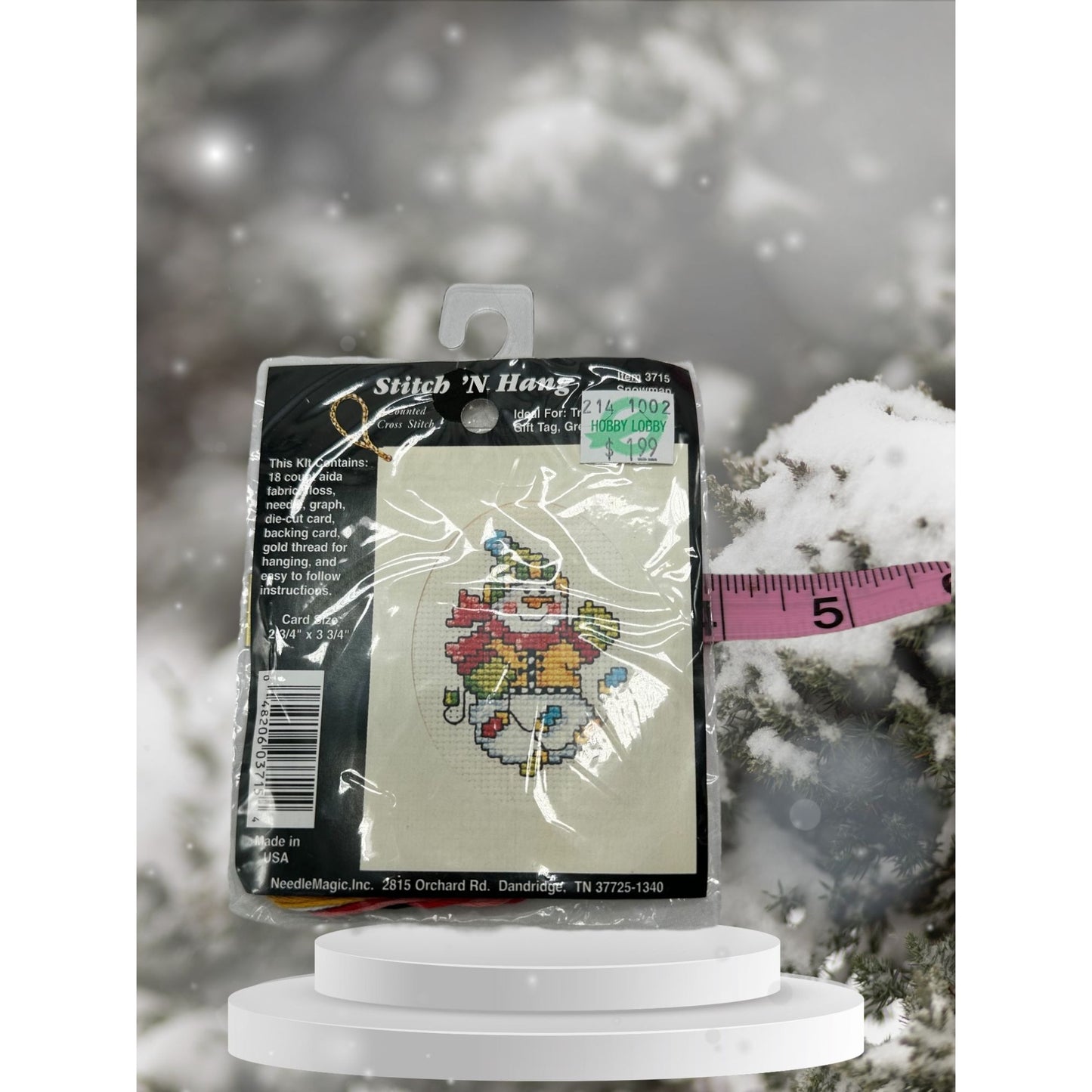 Stitch N Hang Ornament Cross Stitch Kit Snowman Design