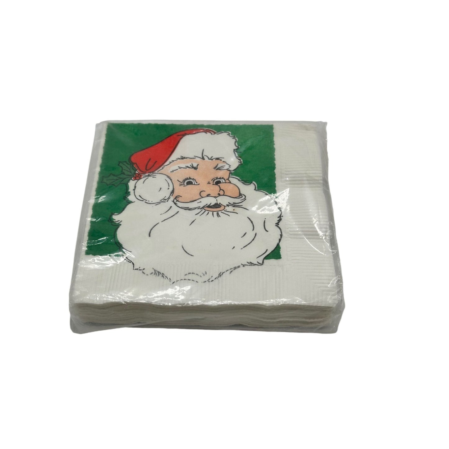 Vintage Santa Beverage Napkins 20 Pcs  House Of Paper  3-Ply  9 7/8" x 10"