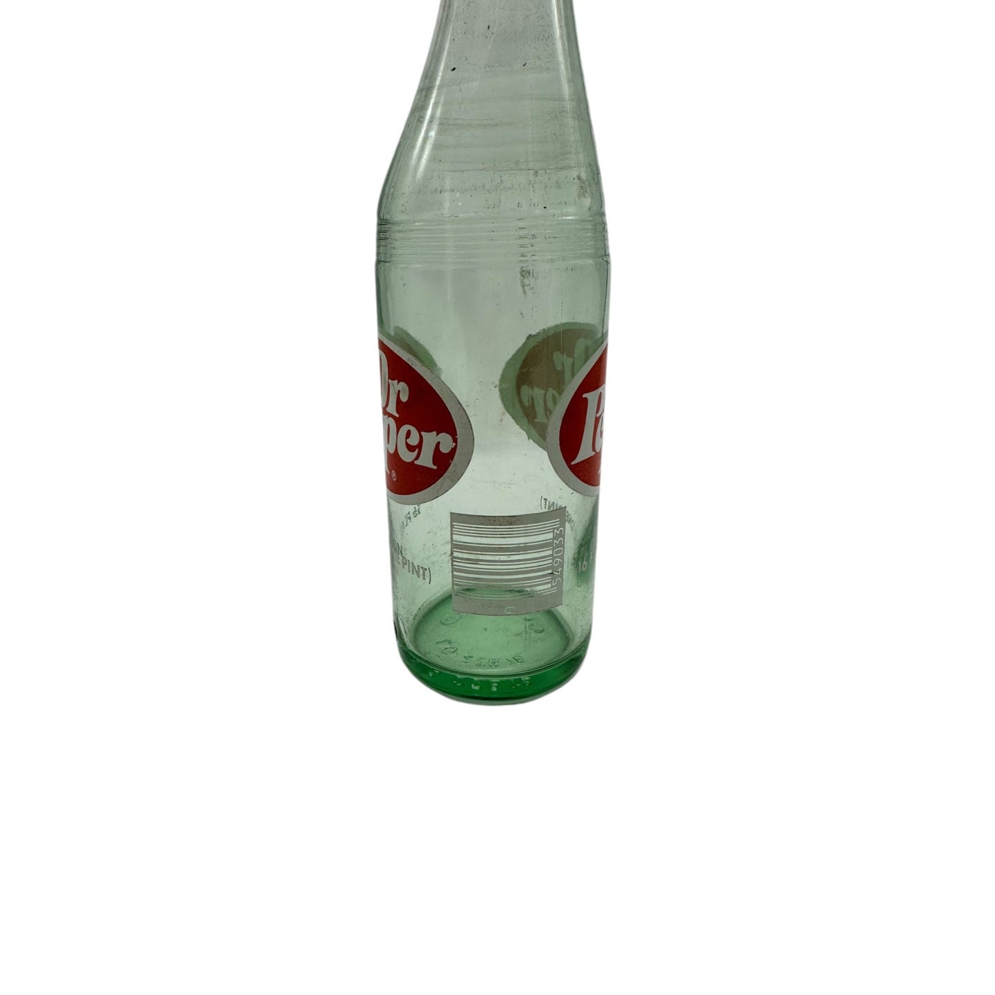 Vintage Dr Pepper Twisted Glass Stretch Bottle 16 Fl Oz Wavy Curved Soda Pop