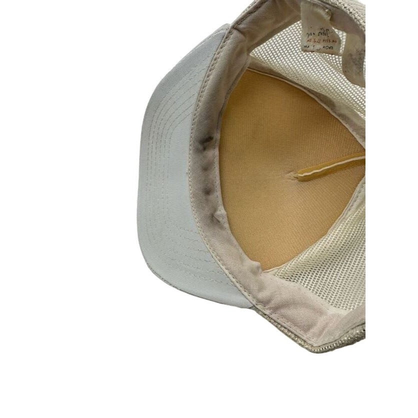 Vintage White Mesh Trucker Hat With Humpin To Please Camel Graphic & Adjustable Snapback