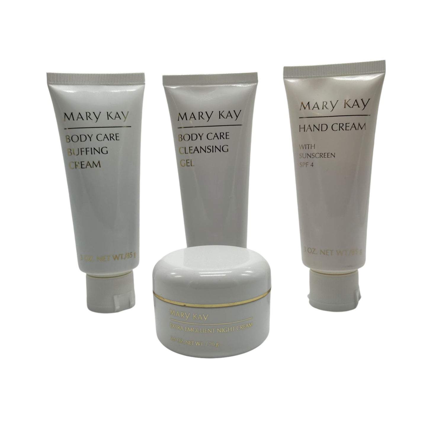 Mary Kay Body Care Buffing Cream Cleansing Gel Hand Cream Sunscreen SPF 4 & Extra Emollient