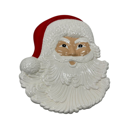 Vintage Santa plate Atlantic Mold A407 Ceramic Santa Claus Head Wall Hanging